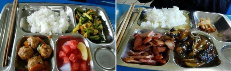 工厂食堂10元工作餐两荤一素的饭菜是怎么样的？